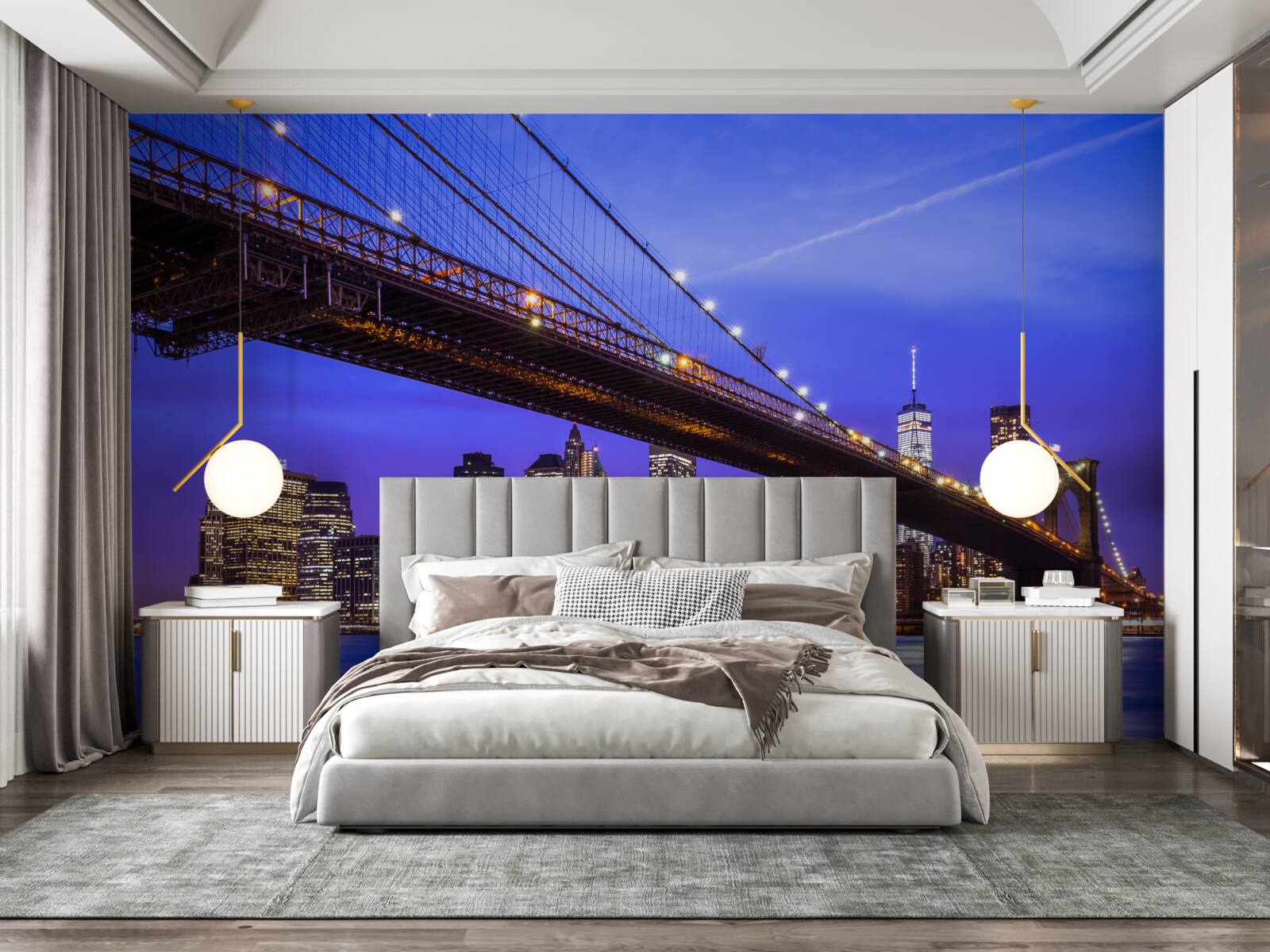 Fototapet vedere de jos a podului brooklyn