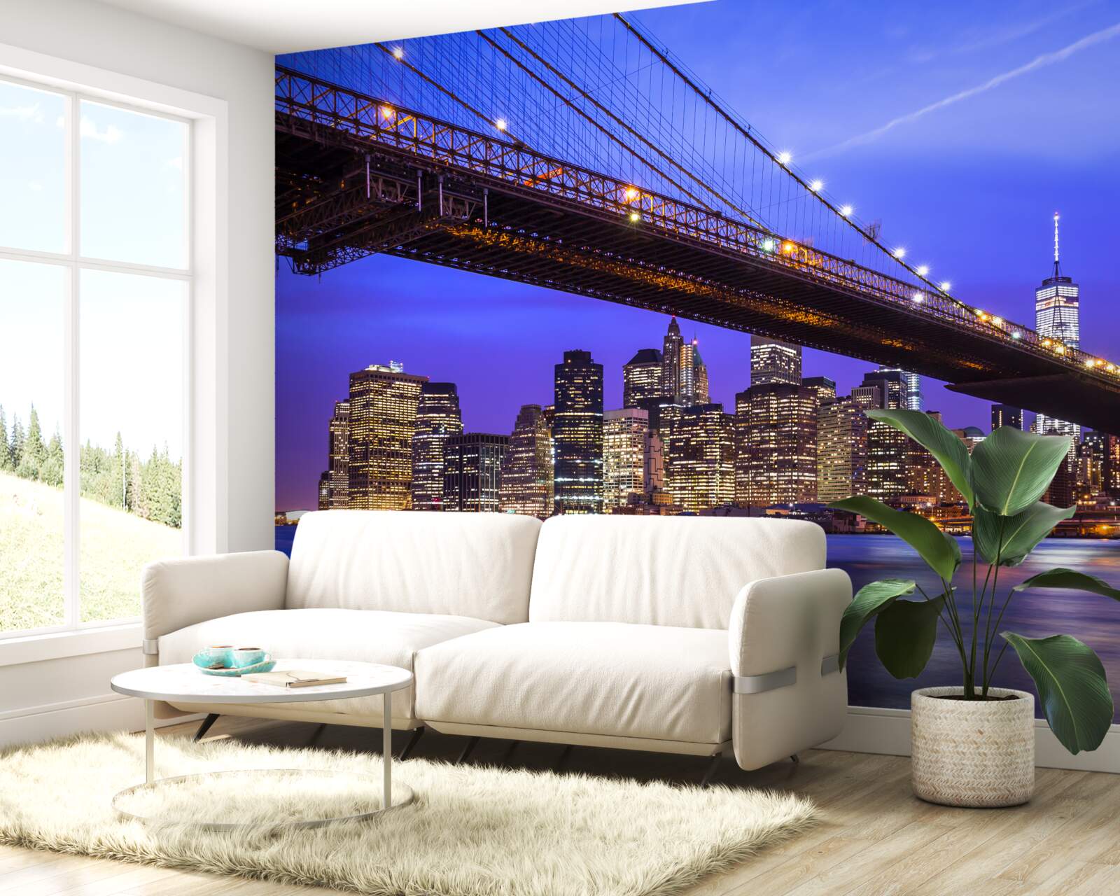 Fototapet vedere de jos a podului brooklyn