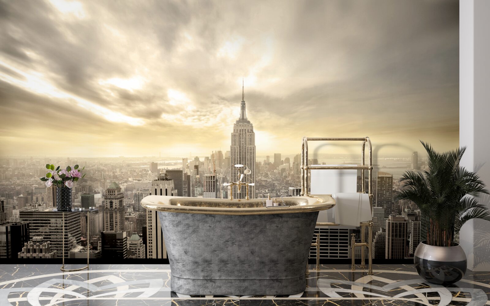 Fototapet vedere cu ochi de pasăre a New York-ului este frumos