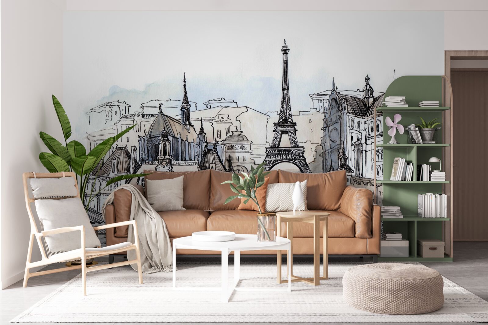 Fototapet Peisaje pariziene reproduse în acuarelă