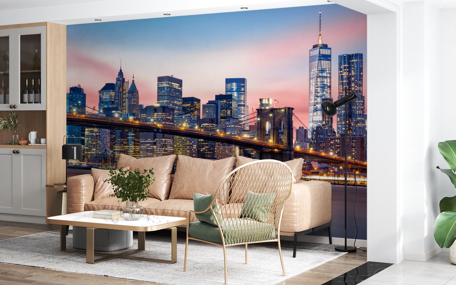 Fototapet podul brooklyn noaptea în new york