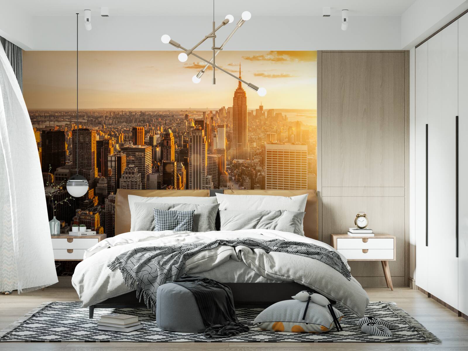 Fototapet zgârie-nori din new york în lumina apusului