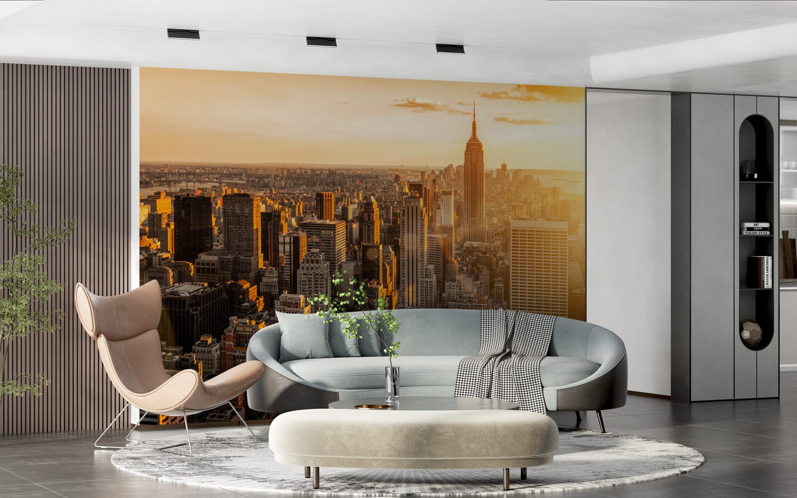 Fototapet zgârie-nori din new york în lumina apusului