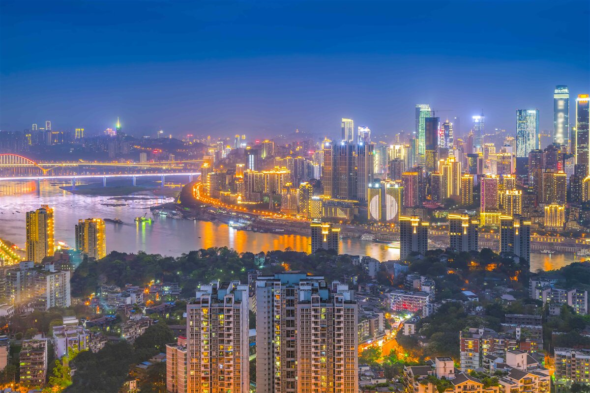 Fototapet megapolis al nopții moderne