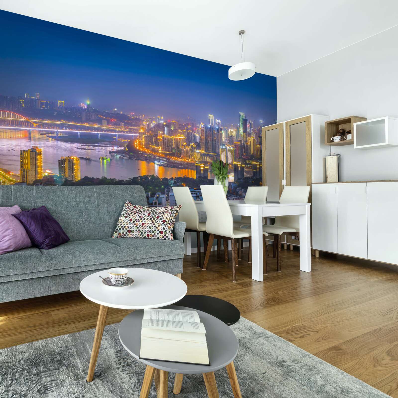 Fototapet megapolis al nopții moderne