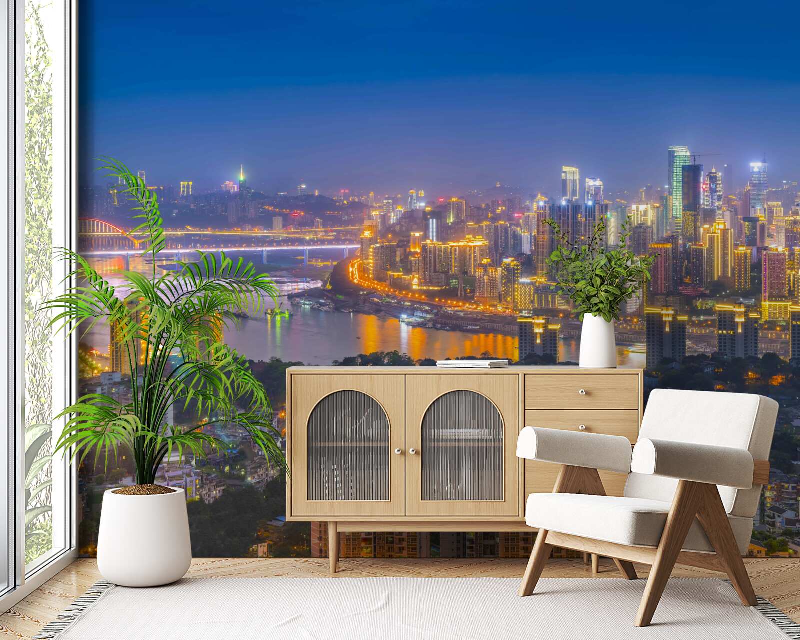 Fototapet megapolis al nopții moderne