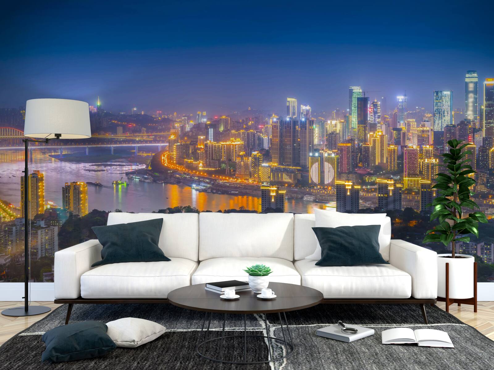 Fototapet megapolis al nopții moderne