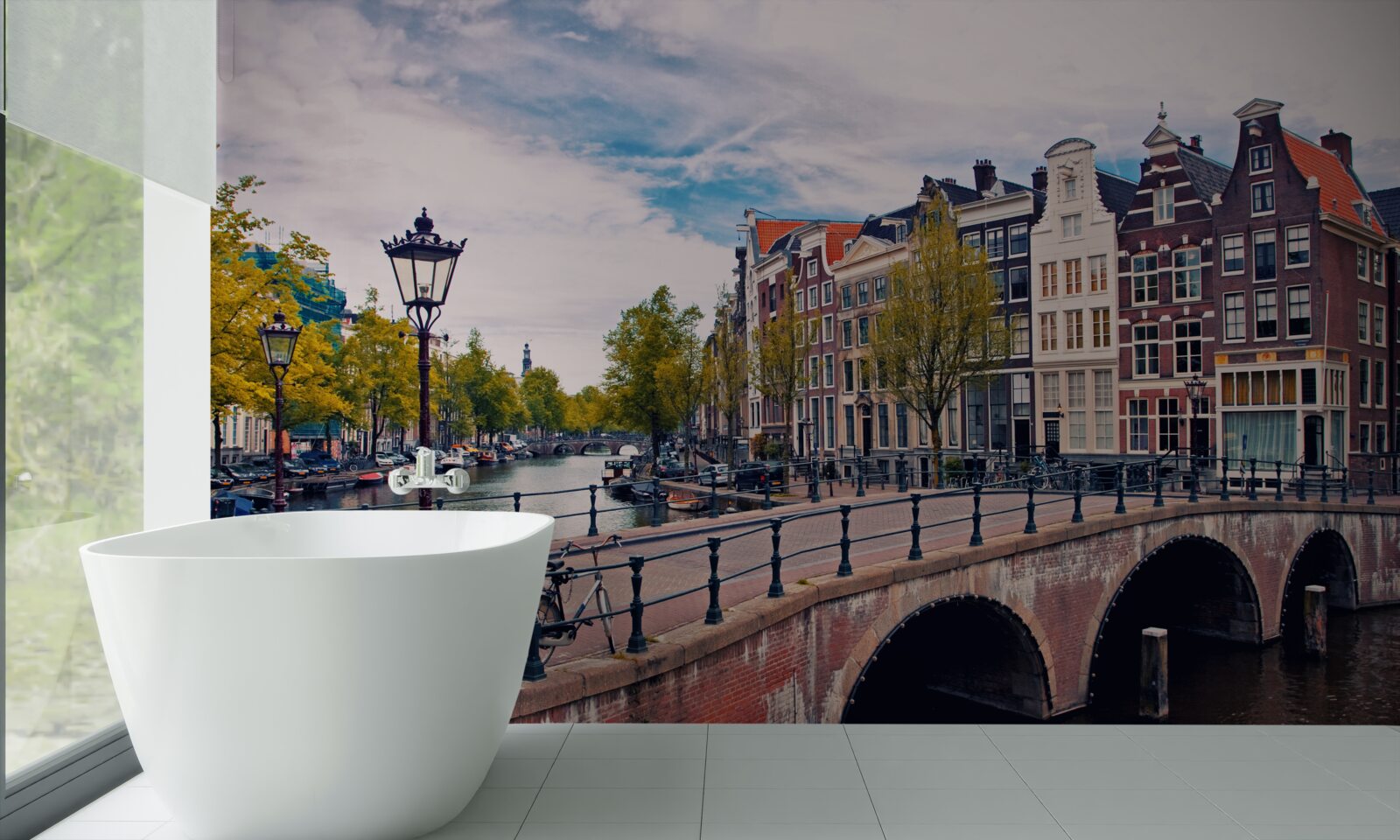 Fototapet pod pe canal în amsterdam