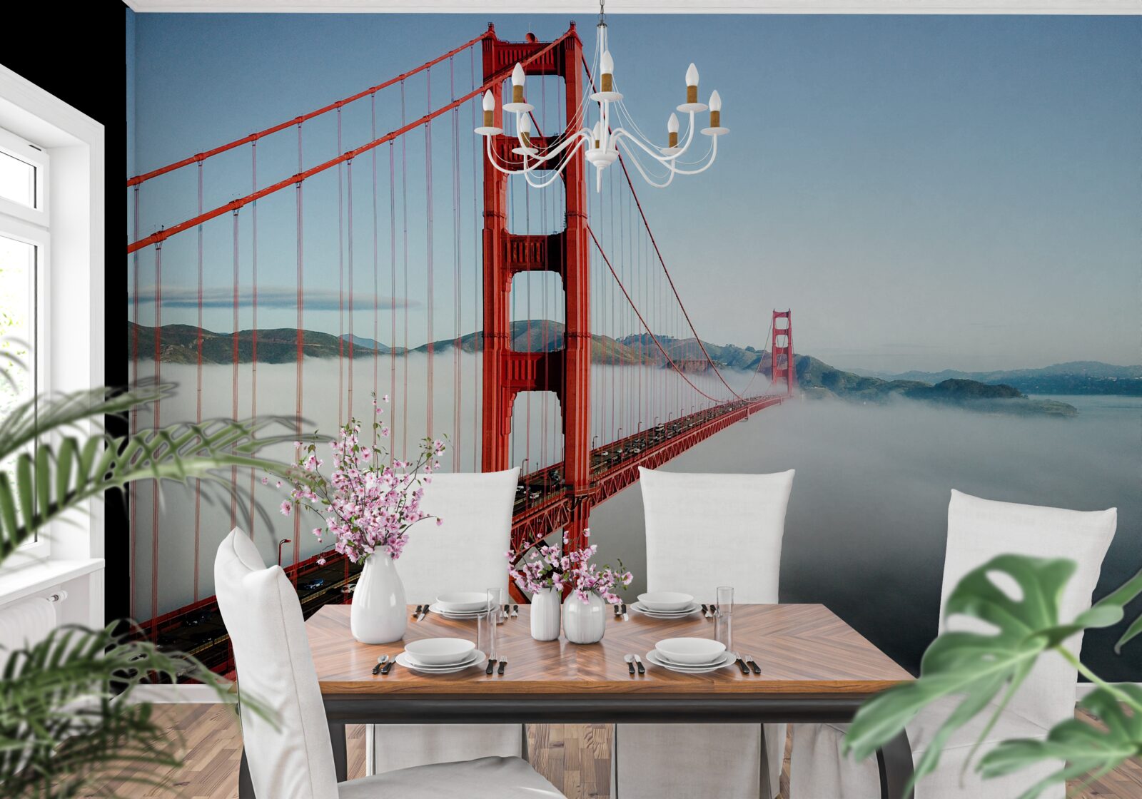 Fototapet ceața învăluie podul Golden Gate