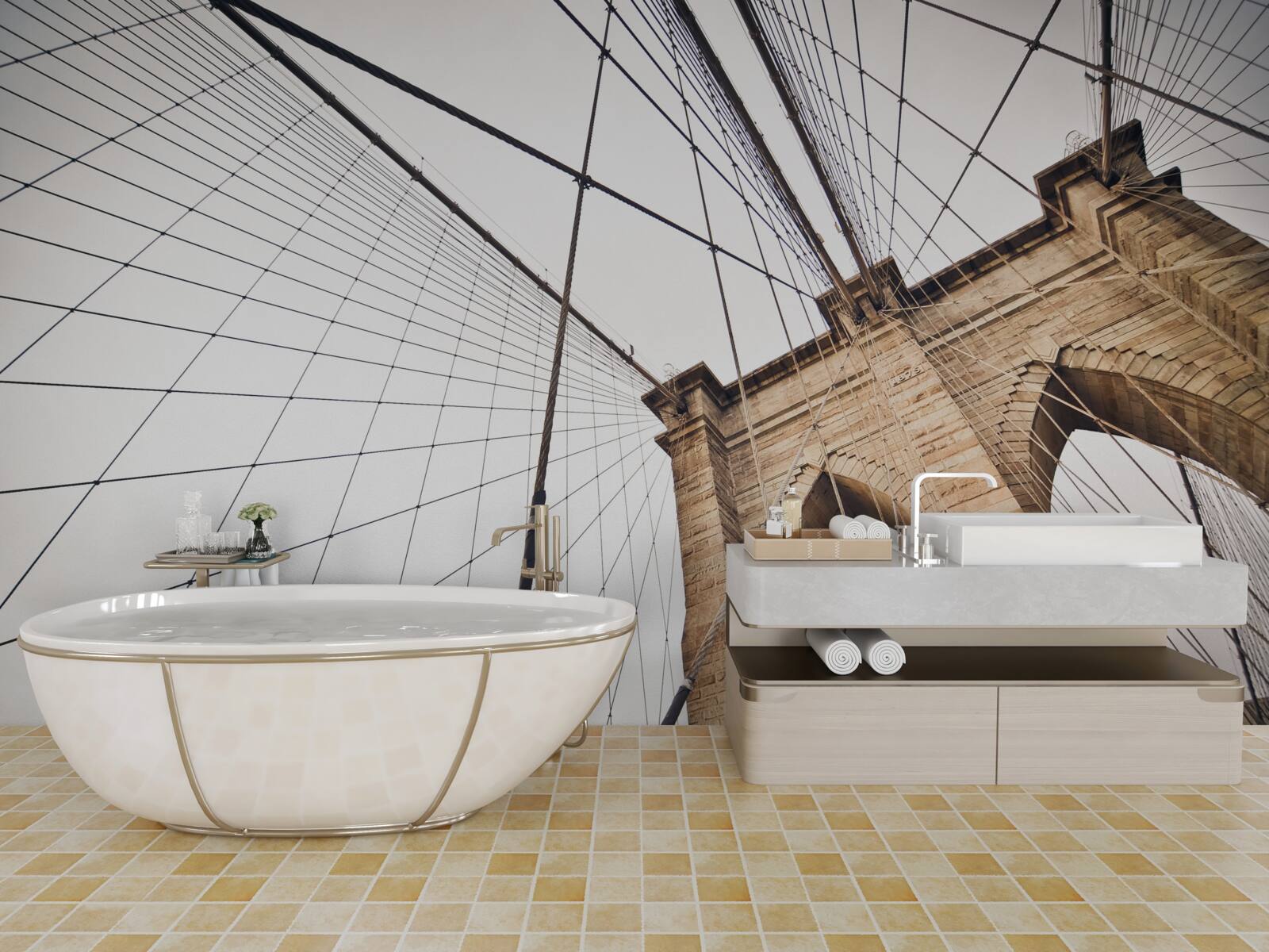 Fototapet proiectul podului brooklyn