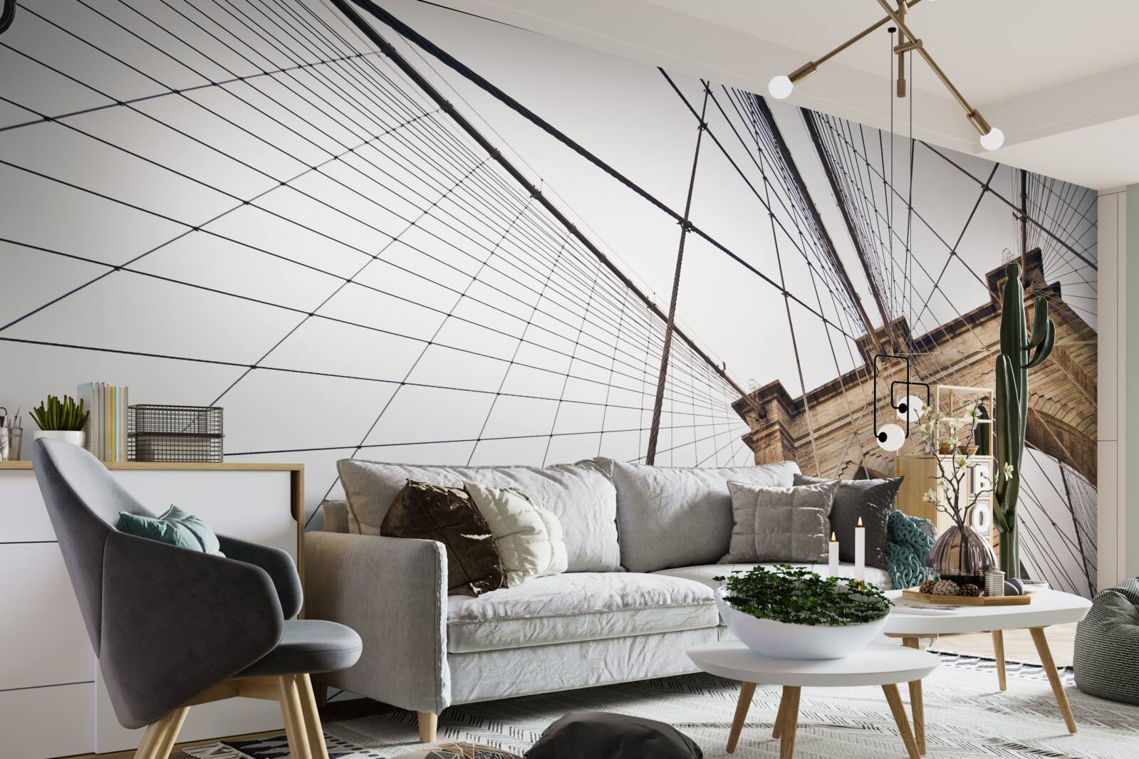 Fototapet proiectul podului brooklyn