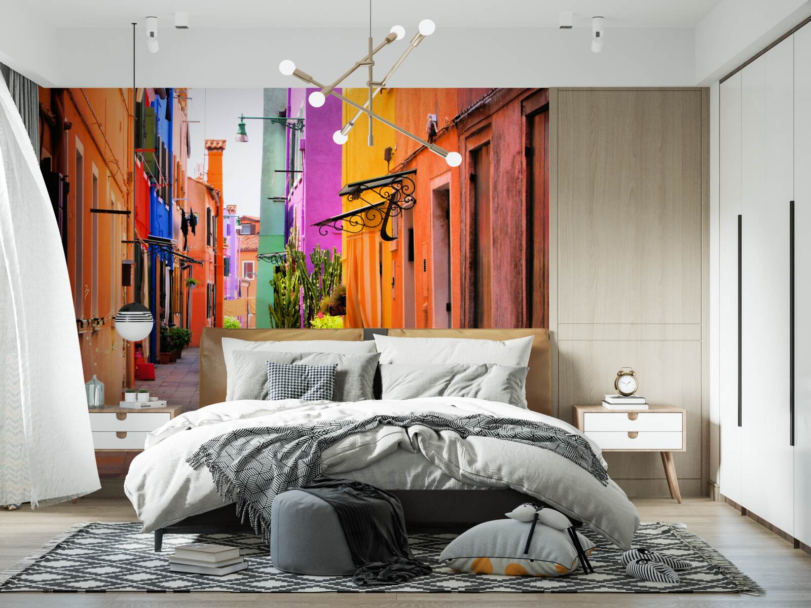 Fototapet stradă îngustă foarte luminoasă