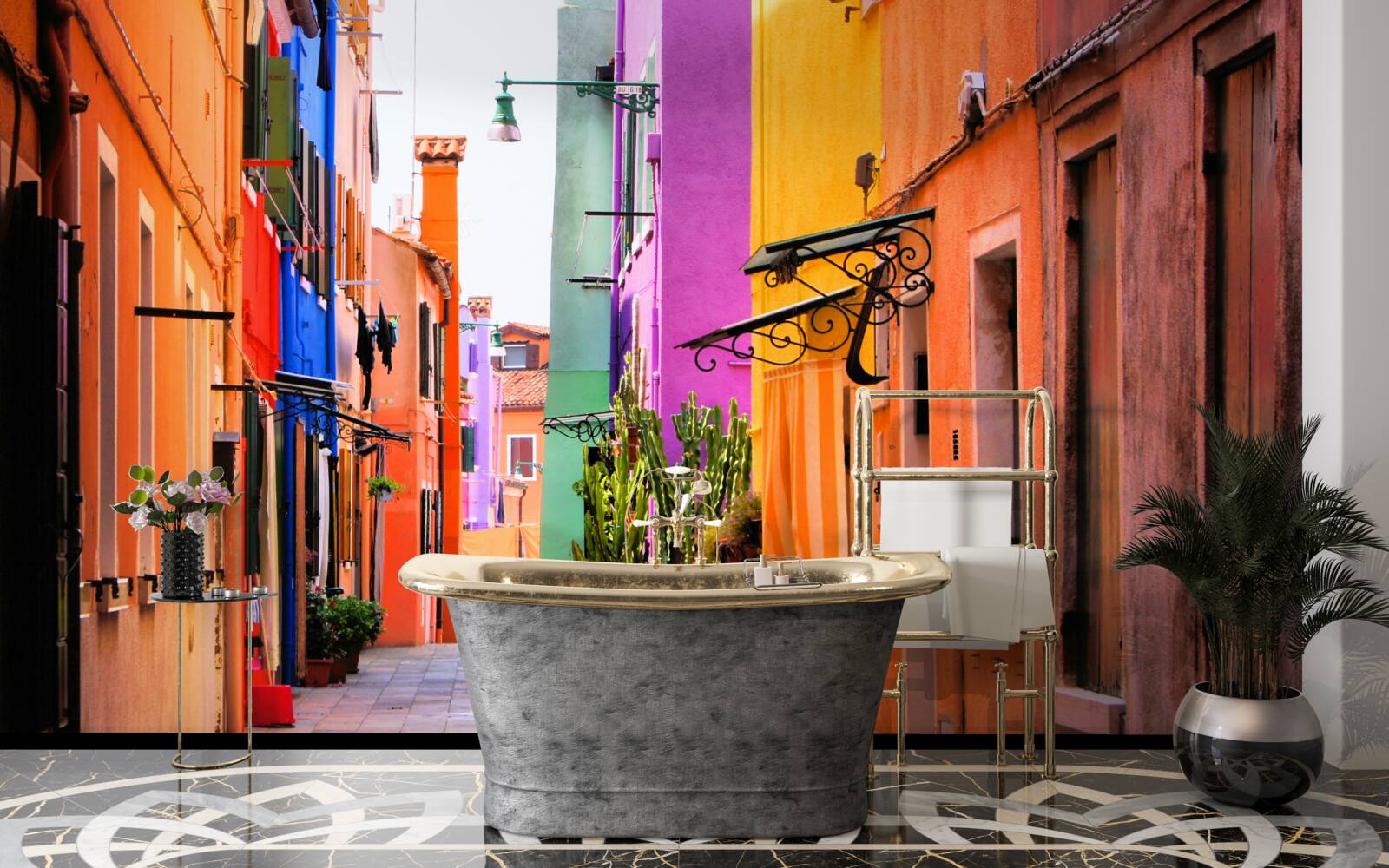 Fototapet stradă îngustă foarte luminoasă