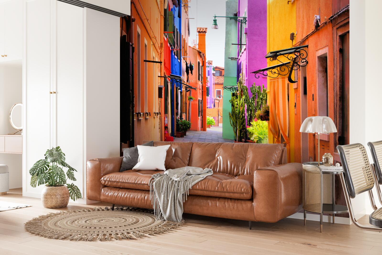 Fototapet stradă îngustă foarte luminoasă