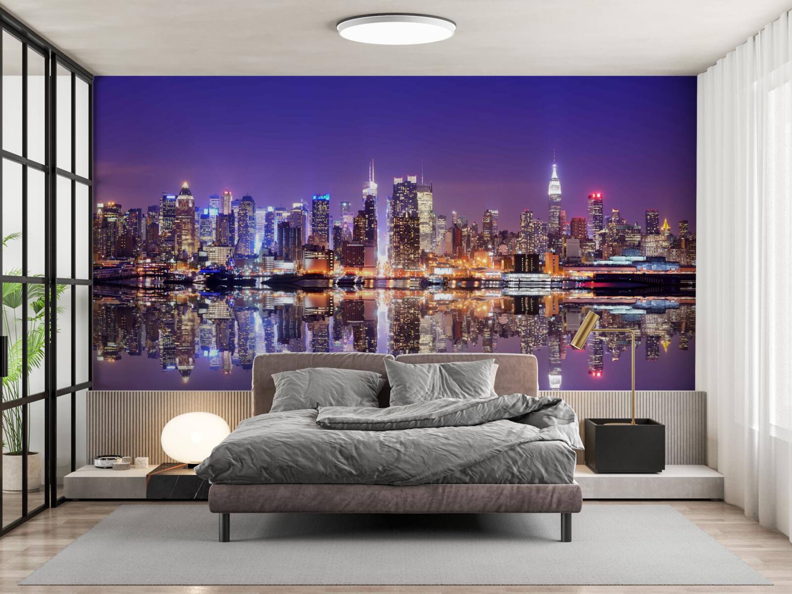 Fototapet megapolis cu iluminare de seară