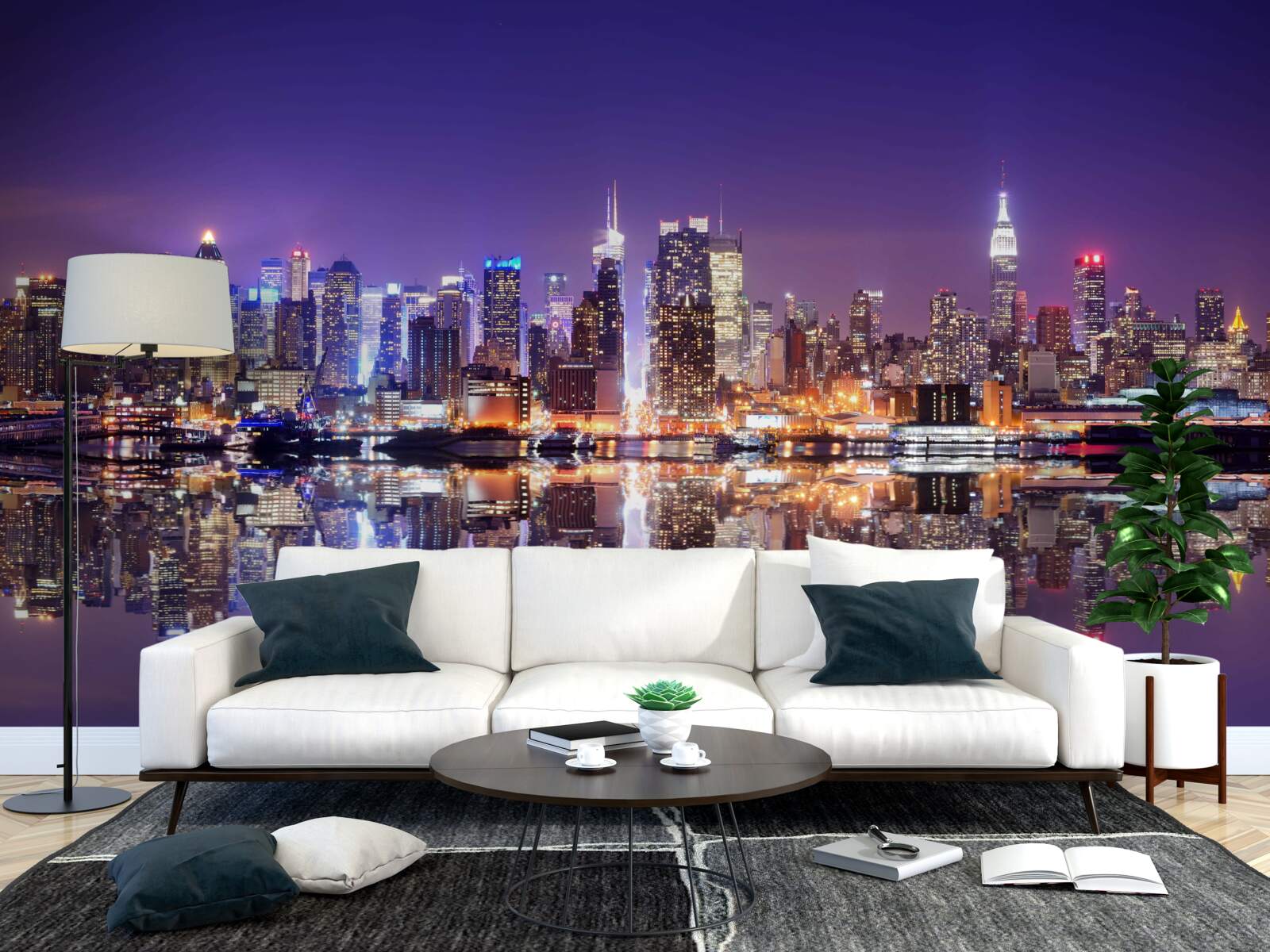 Fototapet megapolis cu iluminare de seară