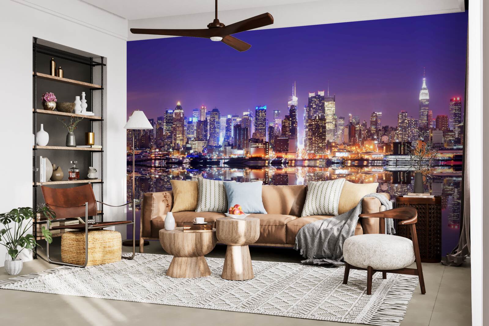 Fototapet megapolis cu iluminare de seară