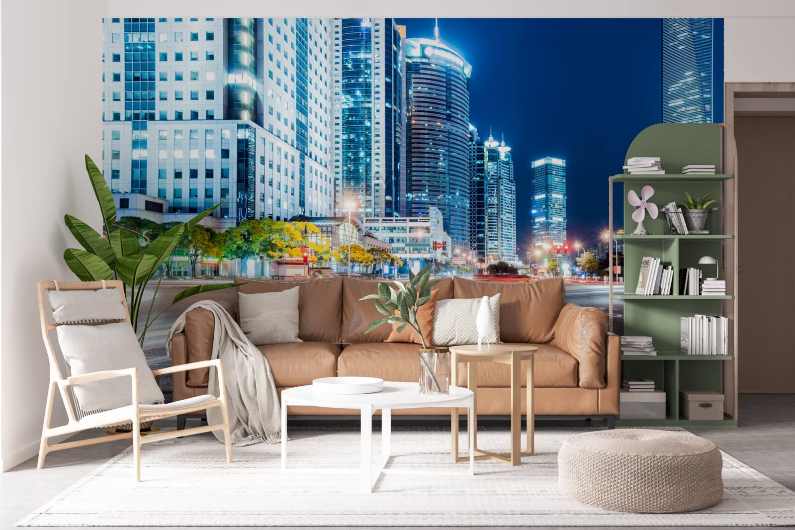 Fototapet autostrada orasului de noapte fara un singur suflet