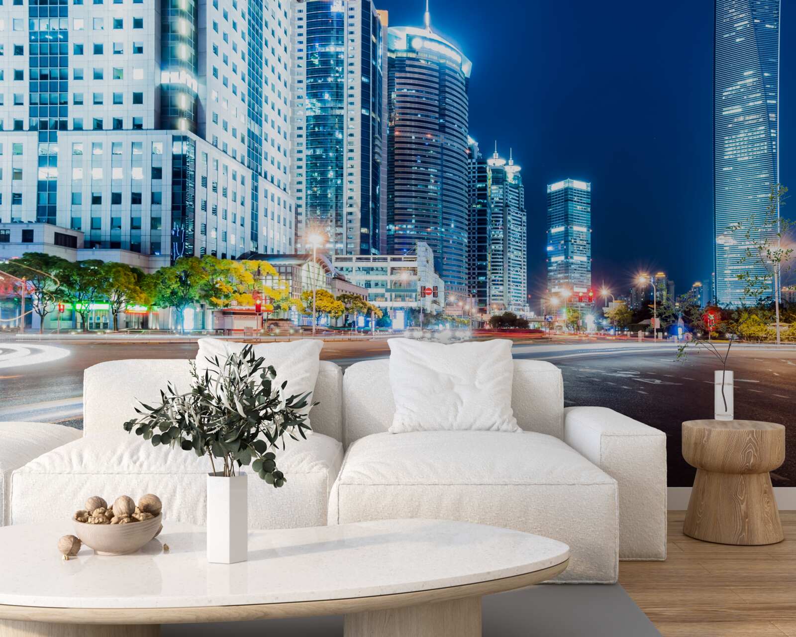 Fototapet autostrada orasului de noapte fara un singur suflet