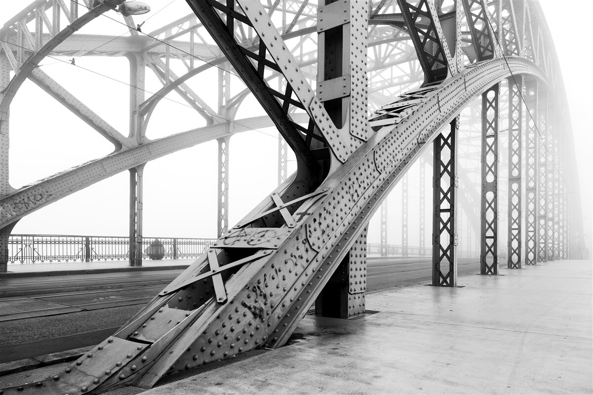 Fototapet elemente din oțel ale podului