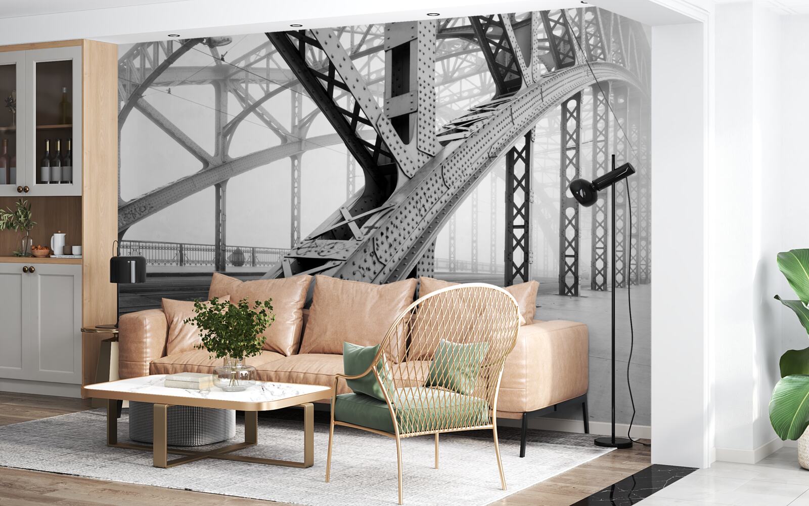 Fototapet elemente din oțel ale podului