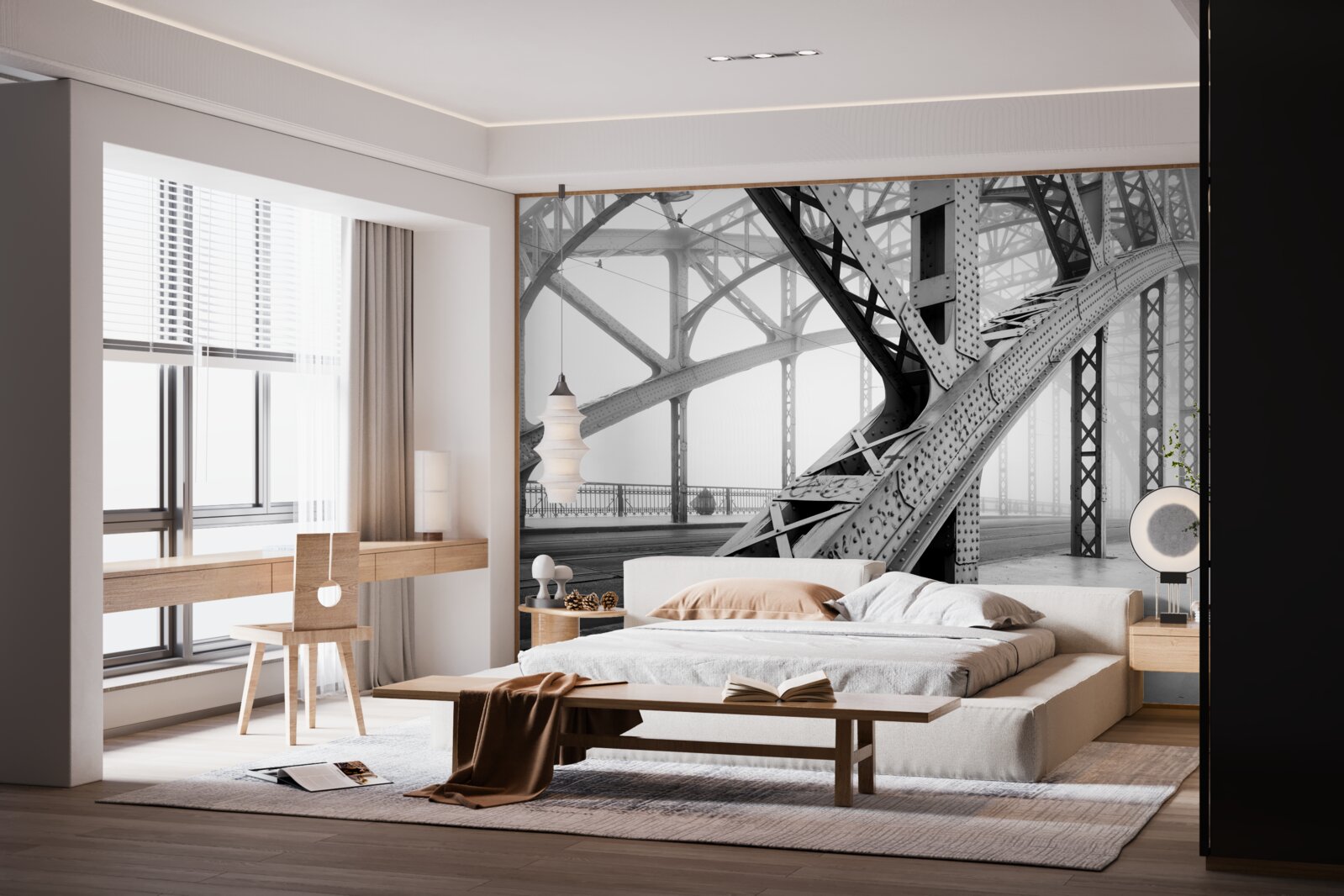 Fototapet elemente din oțel ale podului