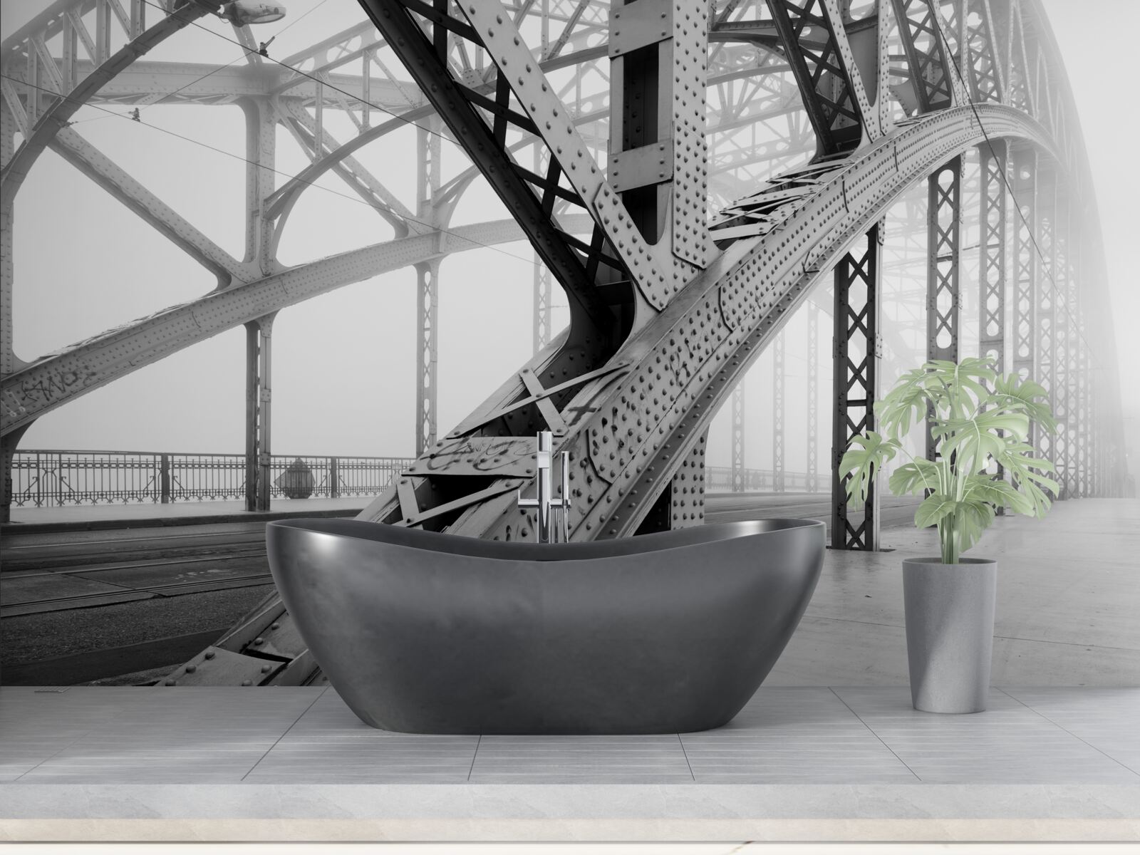 Fototapet elemente din oțel ale podului