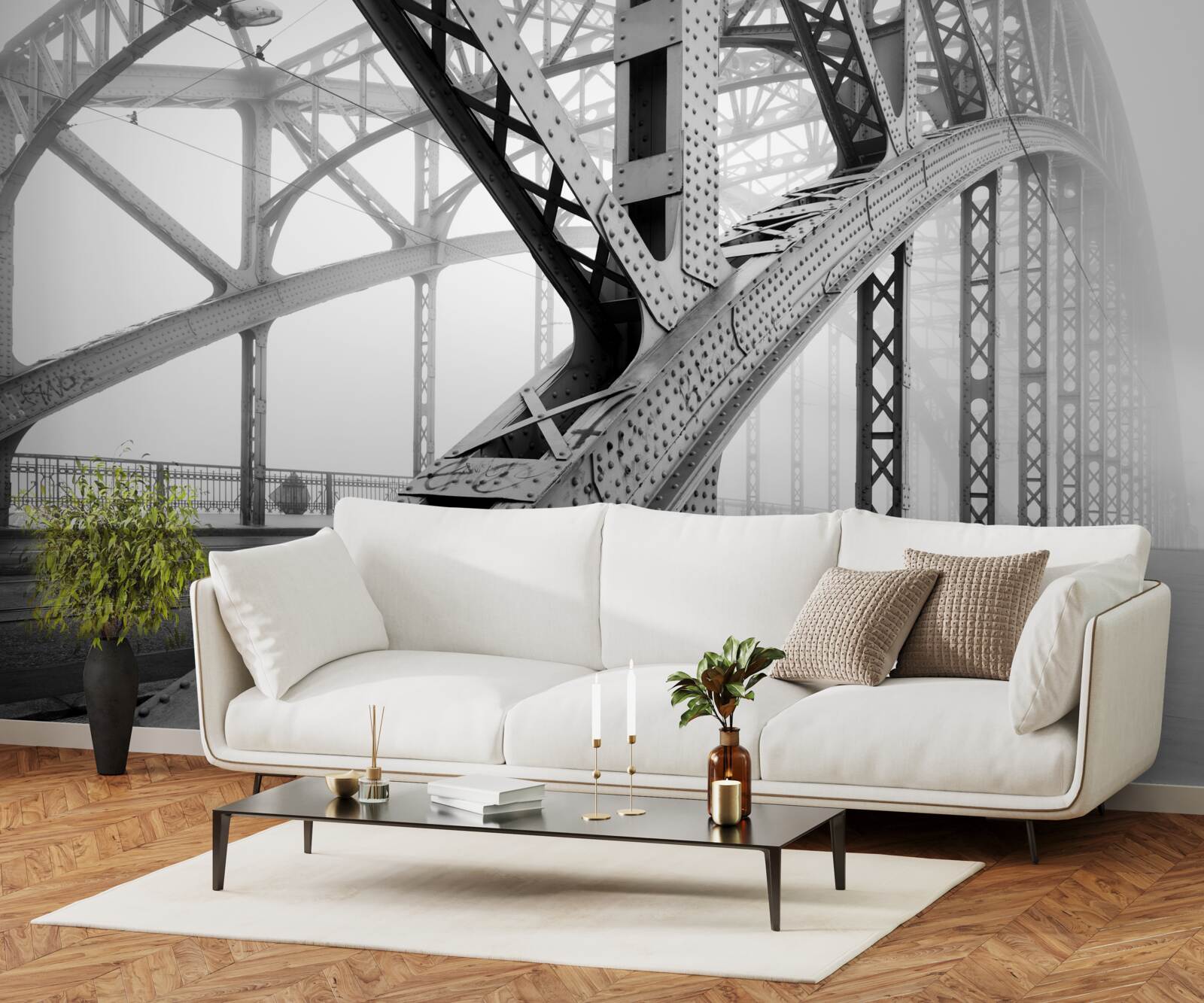 Fototapet elemente din oțel ale podului