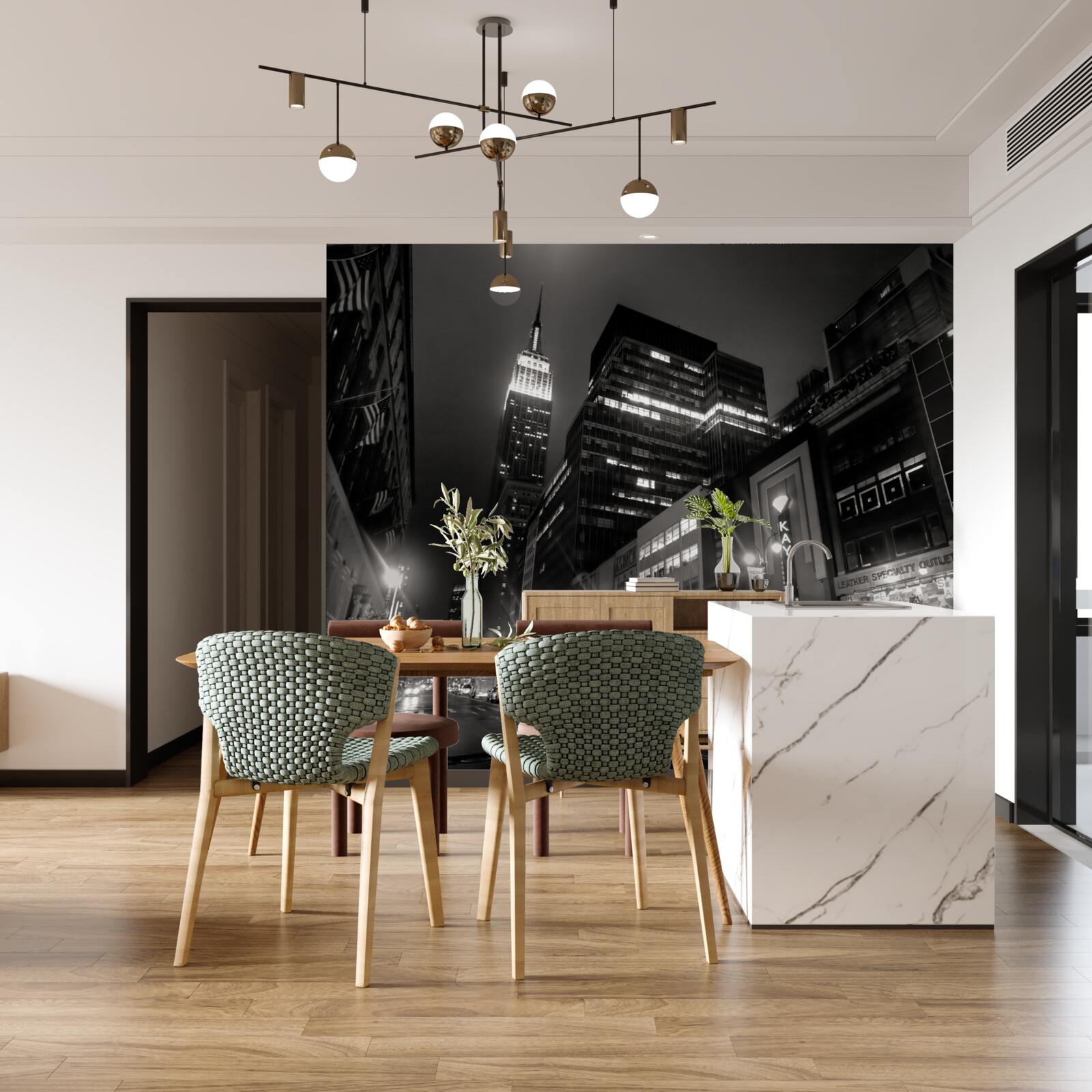 Fototapet megapolis avenue w nocy