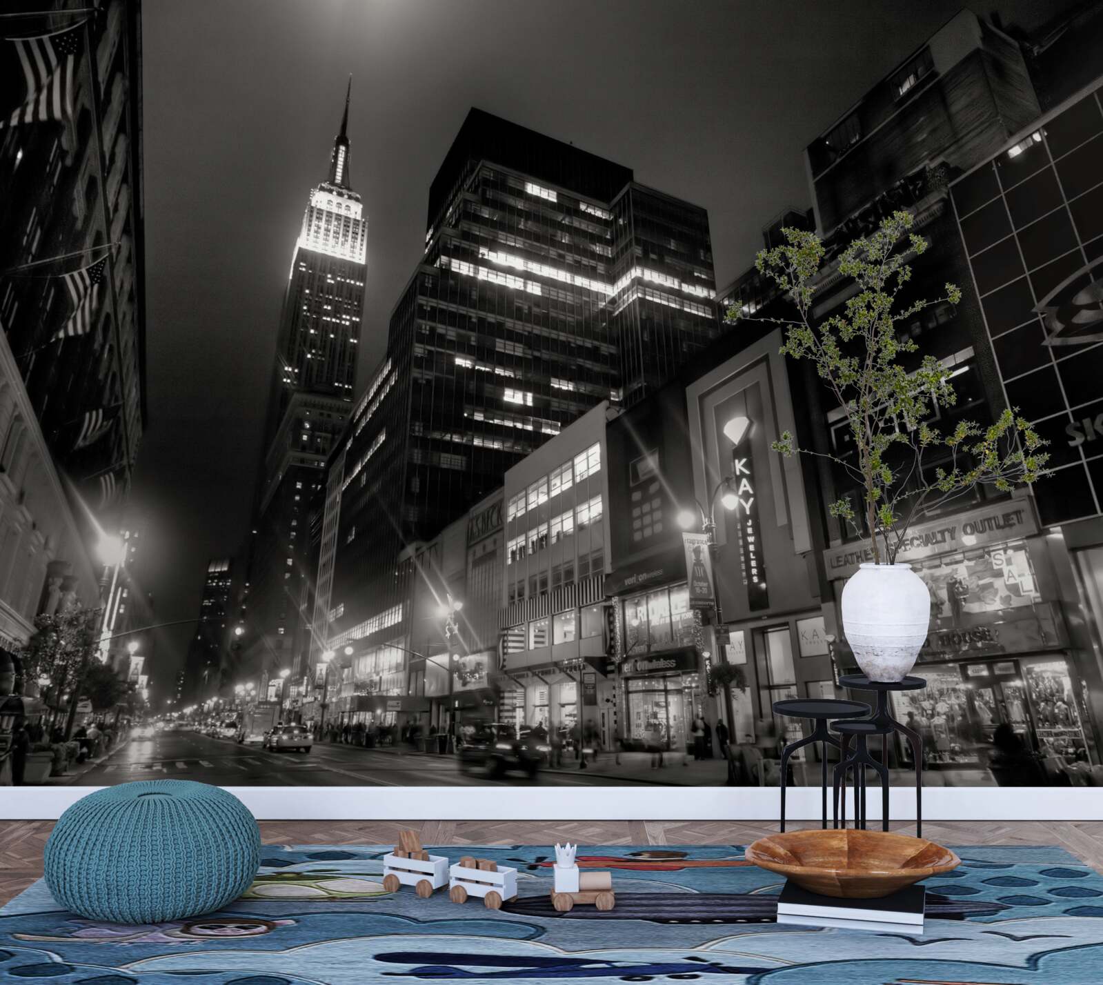 Fototapet megapolis avenue w nocy