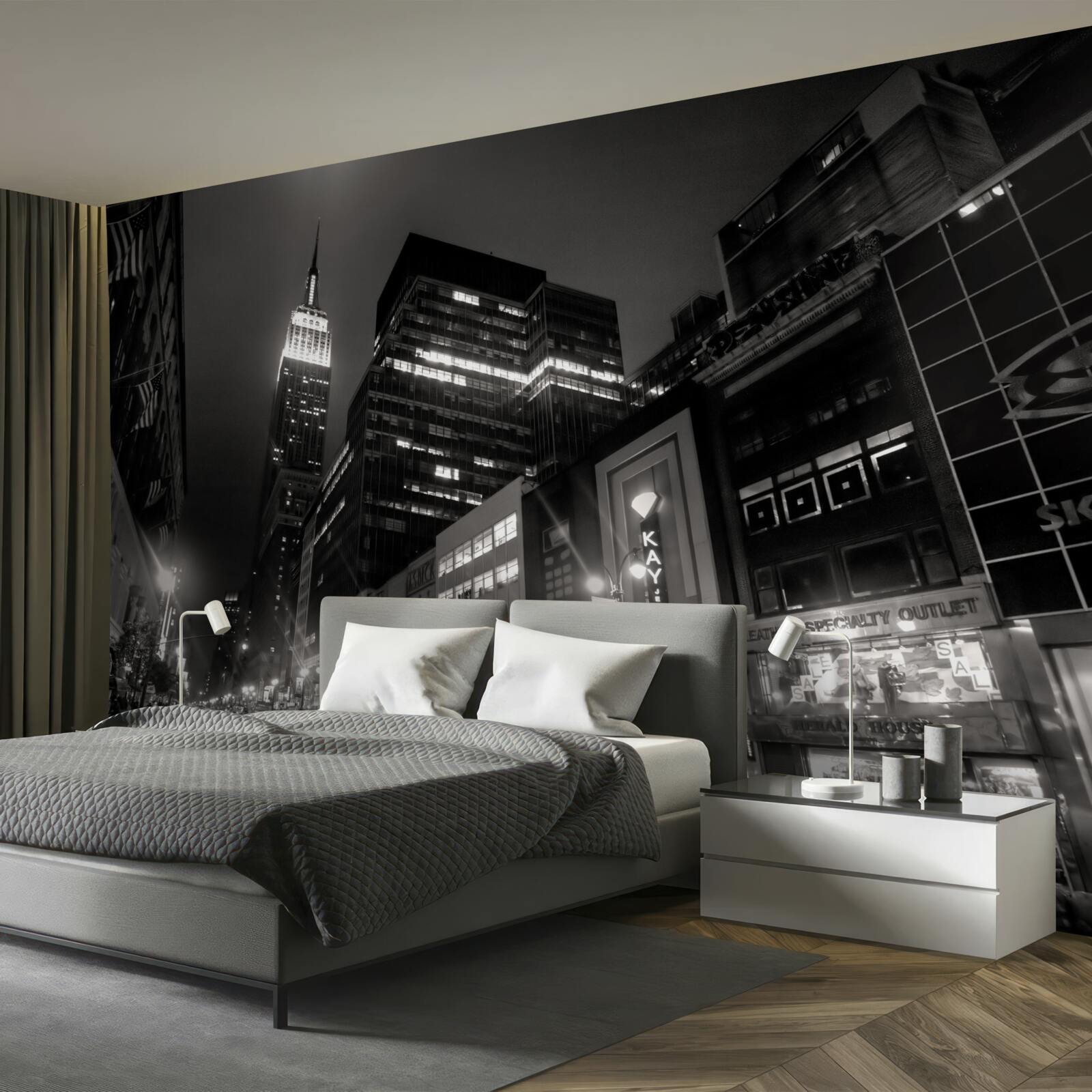 Fototapet megapolis avenue w nocy