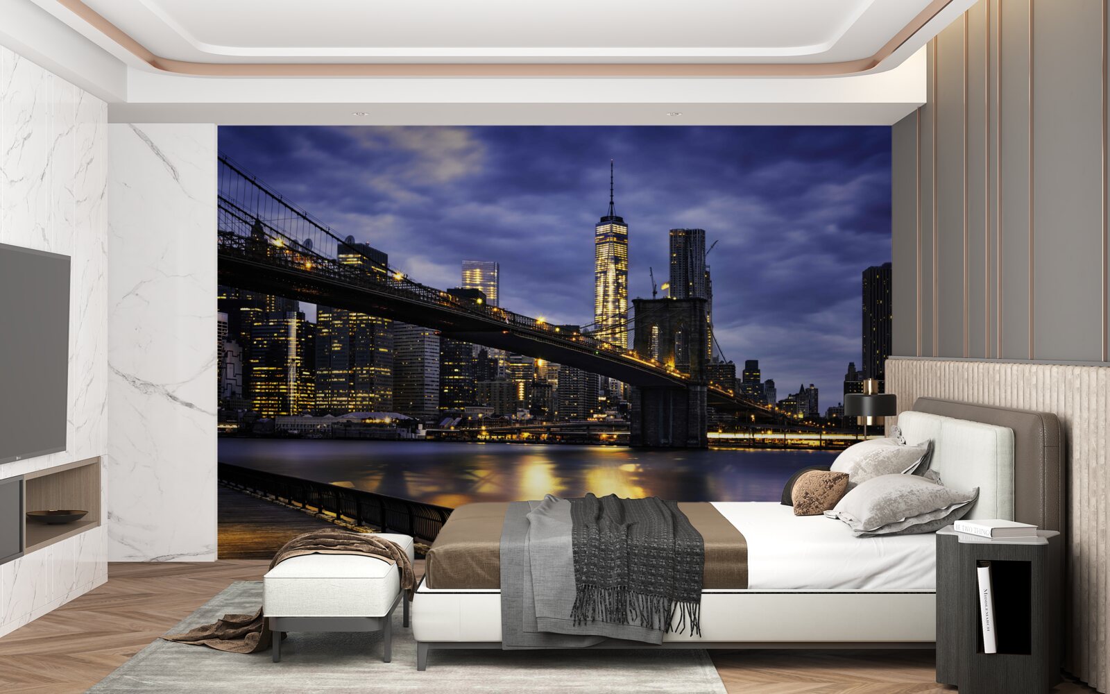 Fototapet esaplanadă pe podul Brooklyn