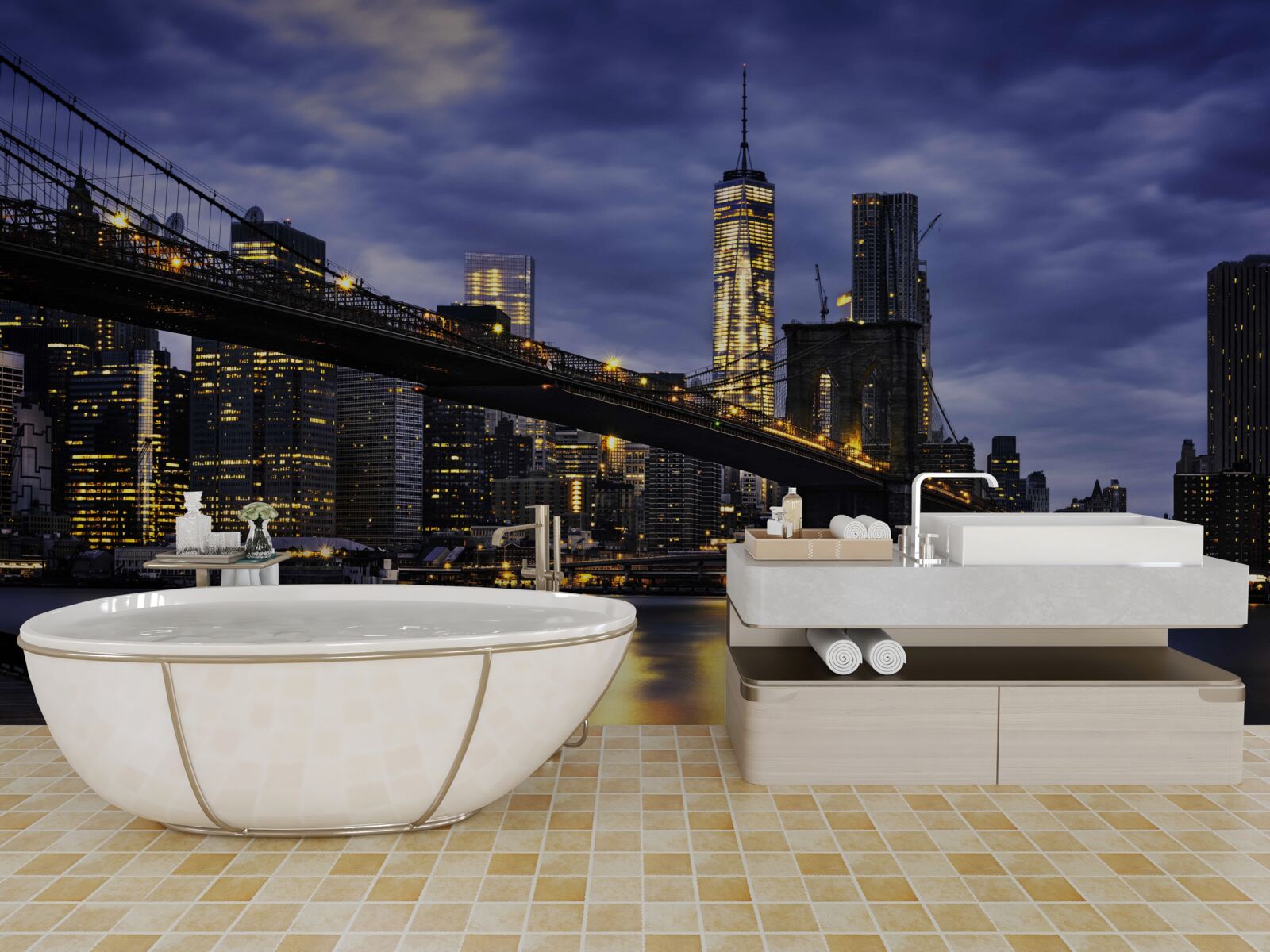 Fototapet esaplanadă pe podul Brooklyn