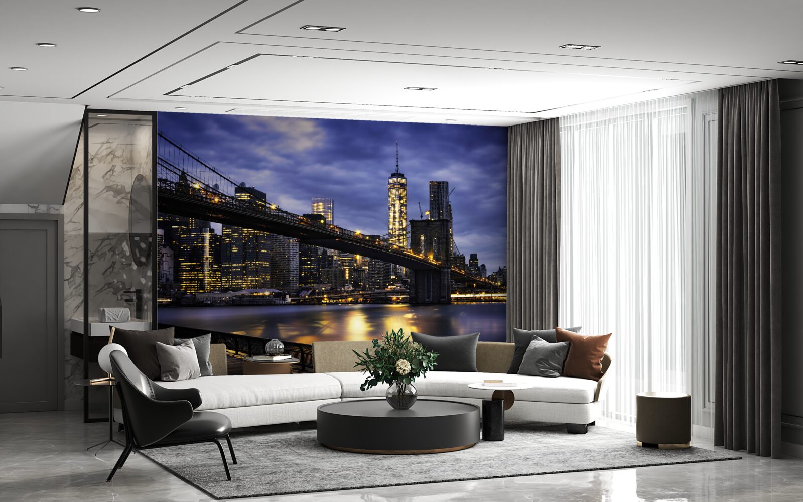 Fototapet esaplanadă pe podul Brooklyn