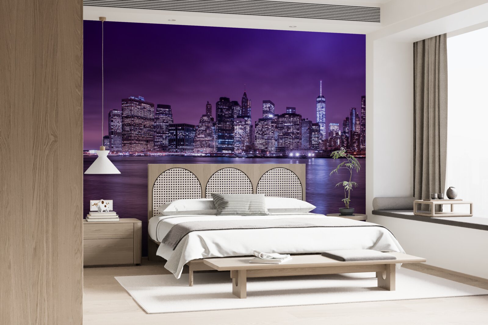 Fototapet multe lumini aprinse în ferestrele zgârie-norilor