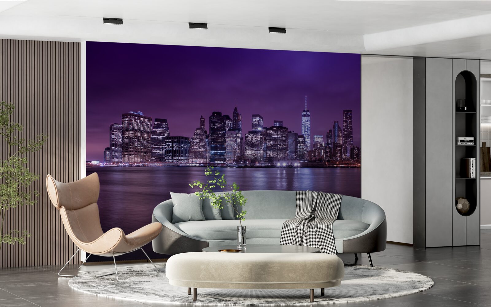 Fototapet multe lumini aprinse în ferestrele zgârie-norilor