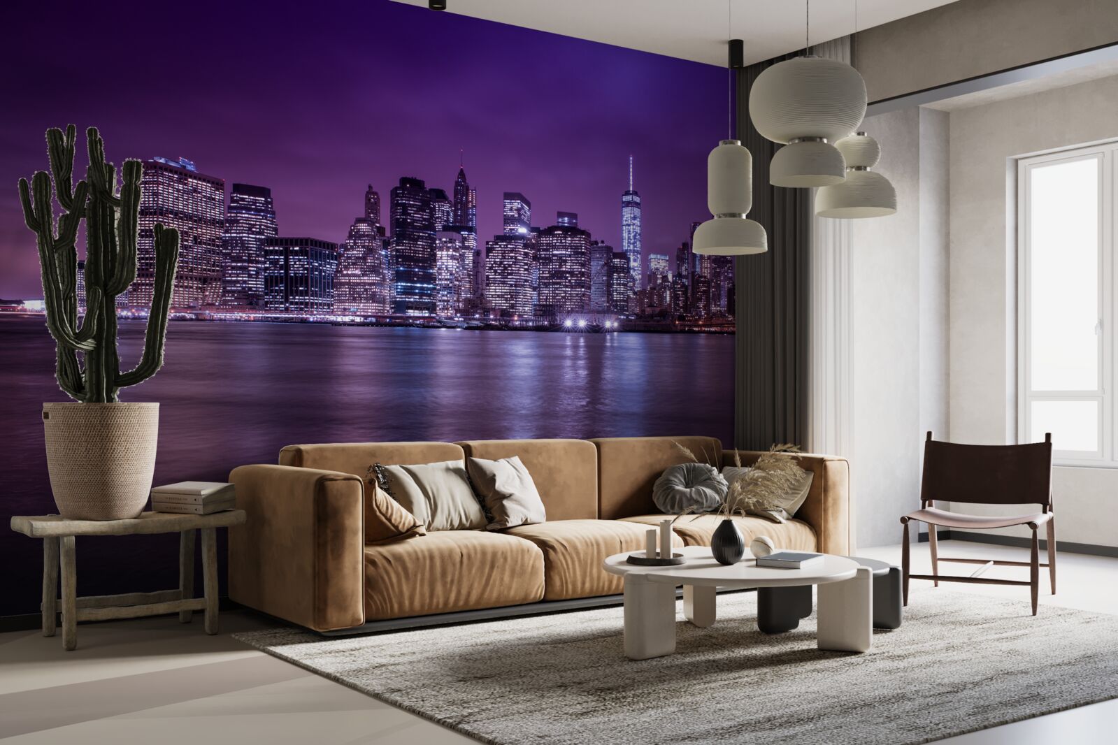 Fototapet multe lumini aprinse în ferestrele zgârie-norilor