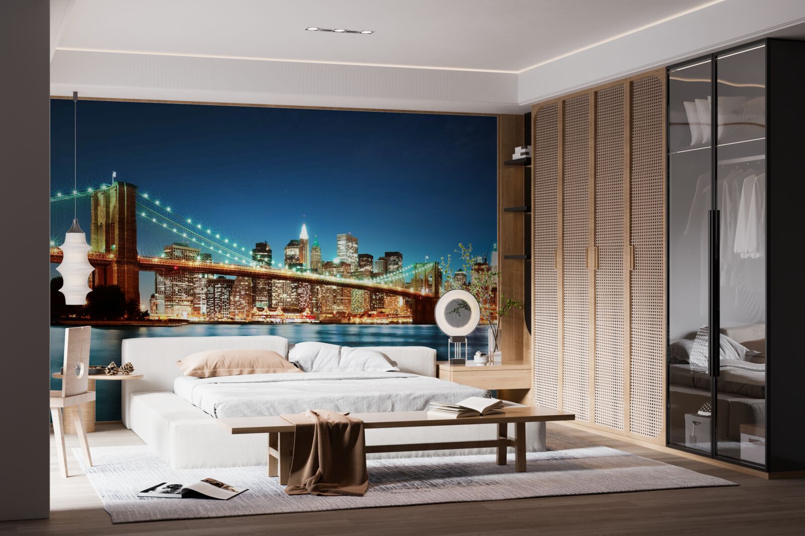 Fototapet new york cu lumini strălucitoare, strălucitoare