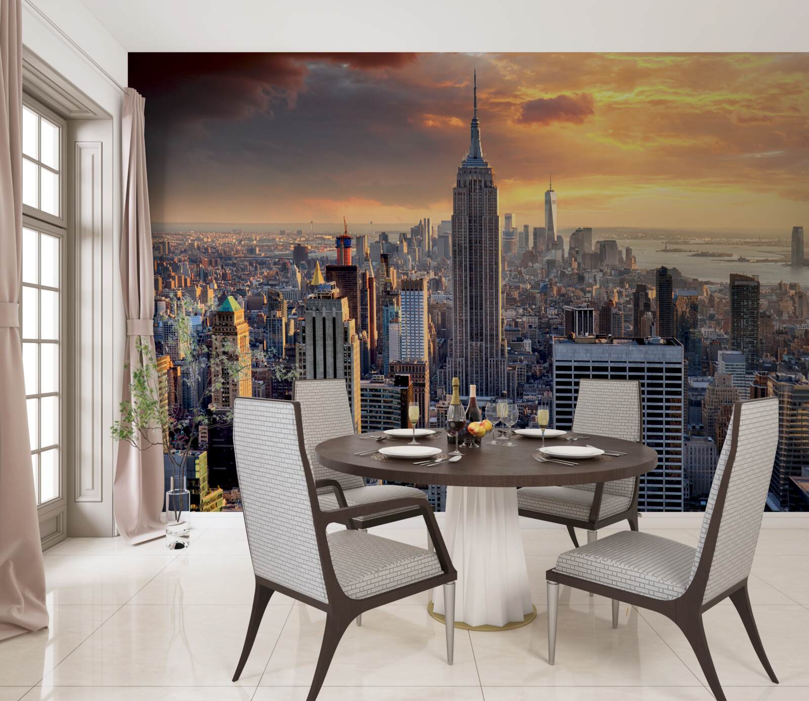 Fototapet soarele apune peste new york