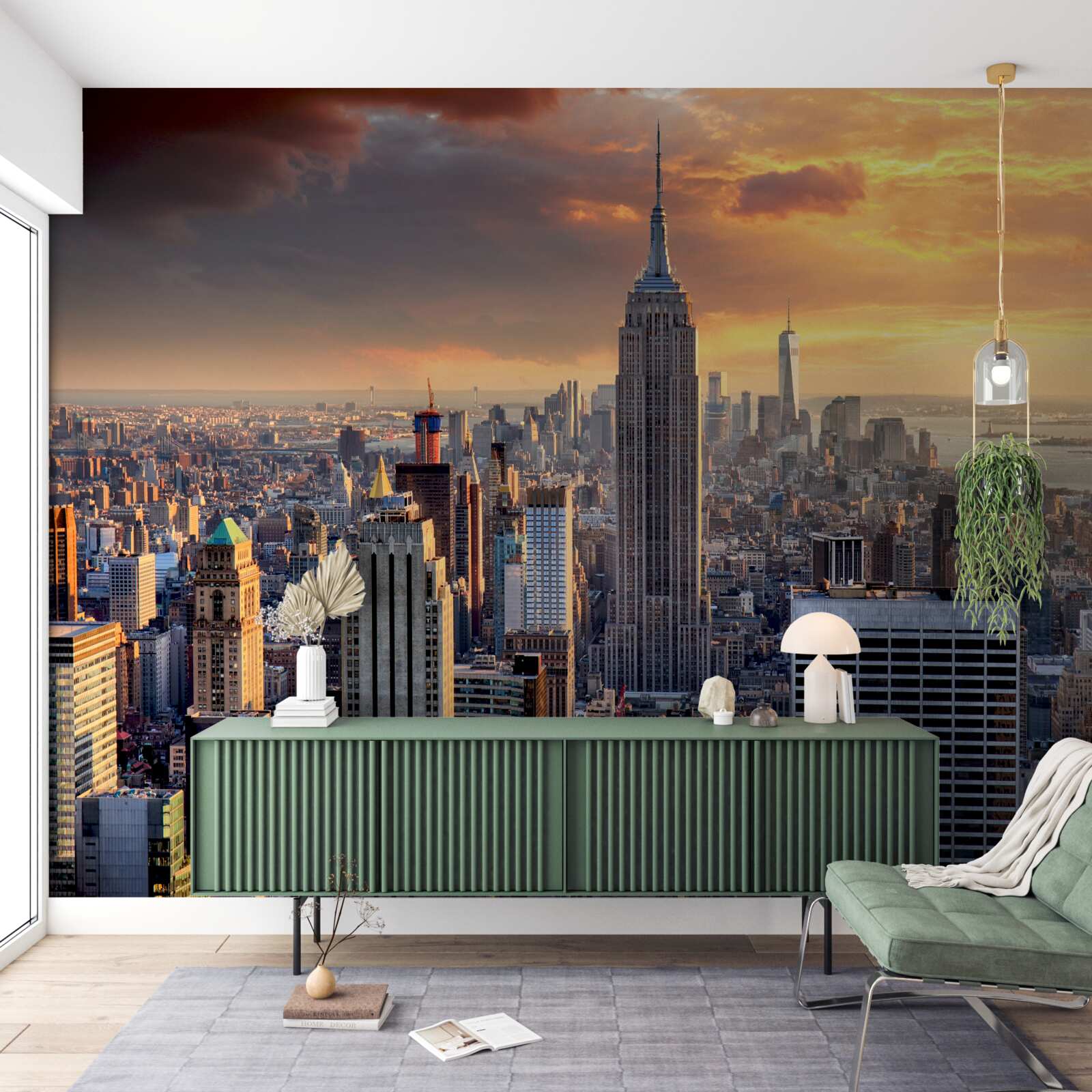 Fototapet soarele apune peste new york