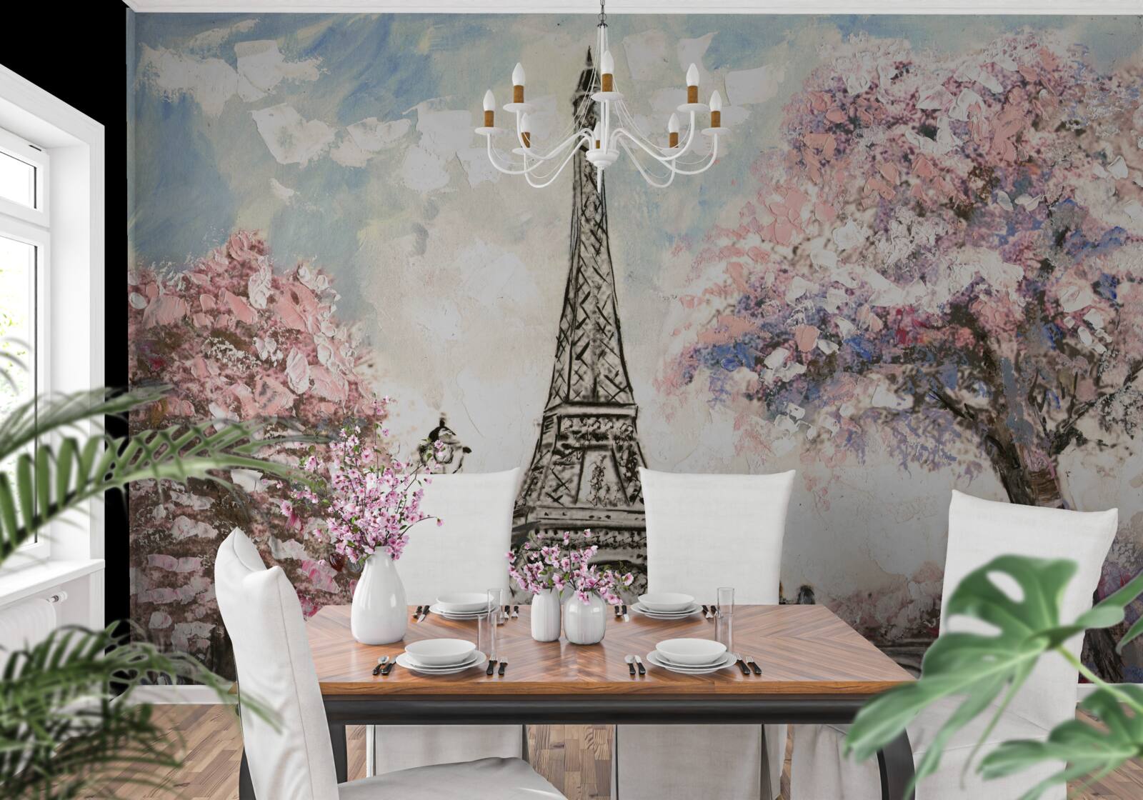 Fototapet primăvară romantică la poalele turnului eiffel