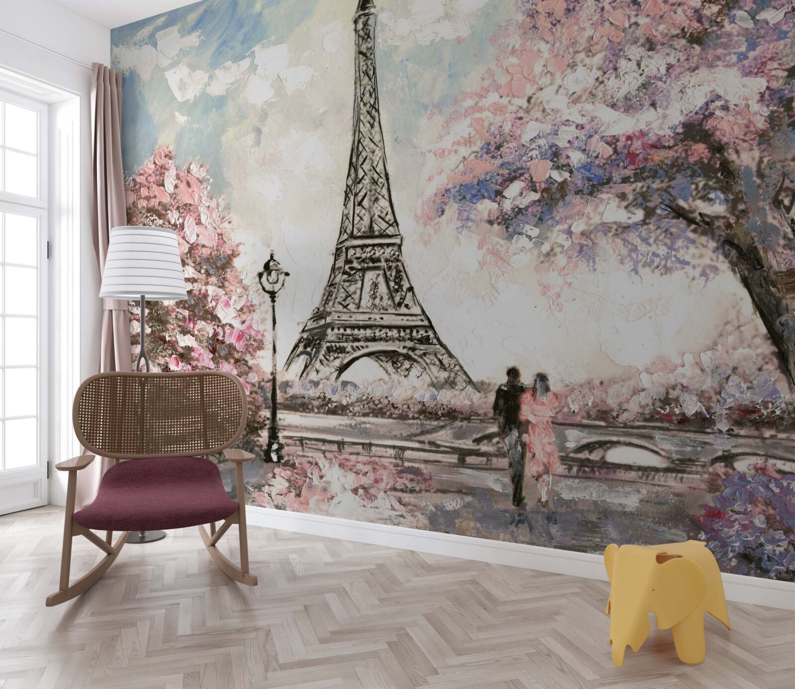 Fototapet primăvară romantică la poalele turnului eiffel