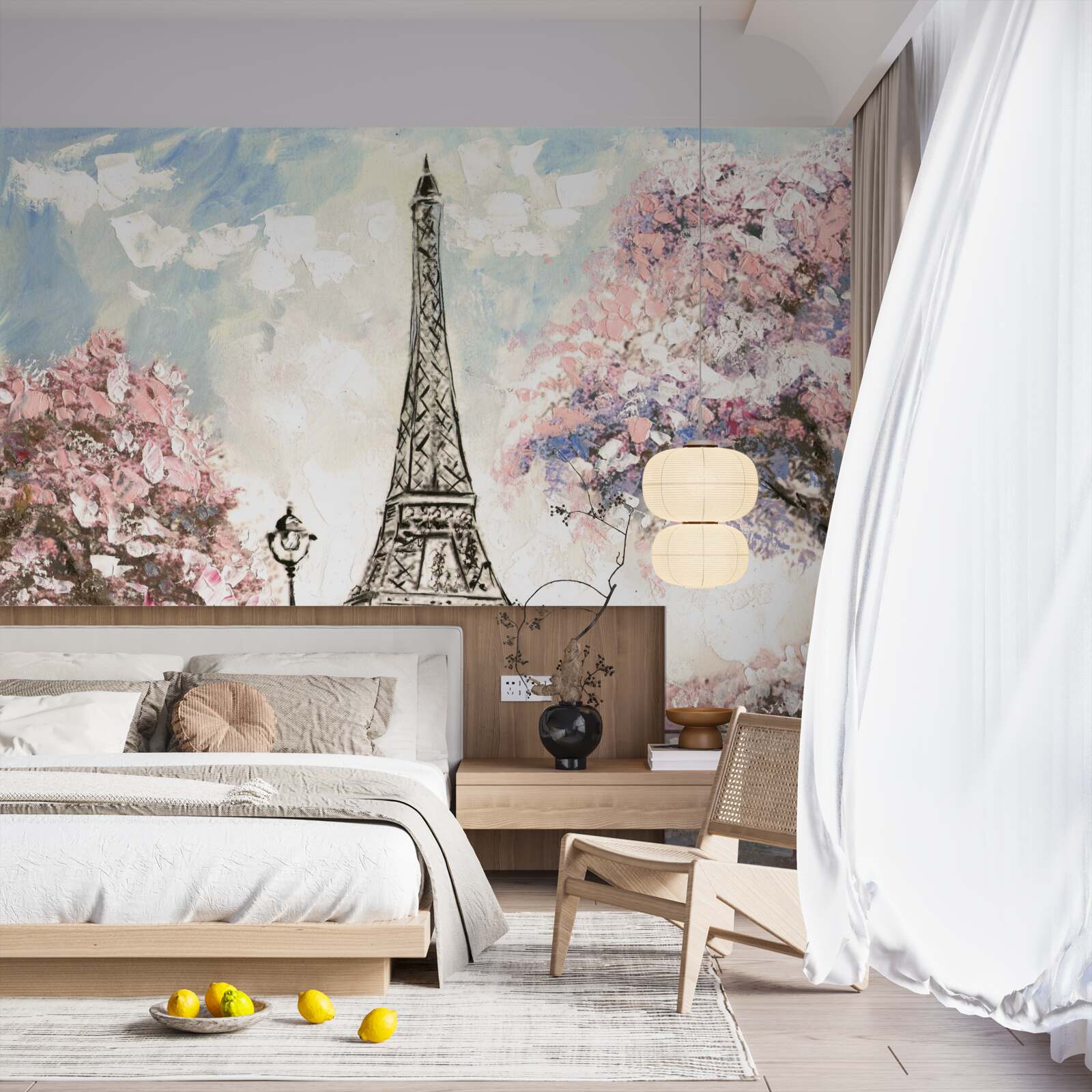 Fototapet primăvară romantică la poalele turnului eiffel