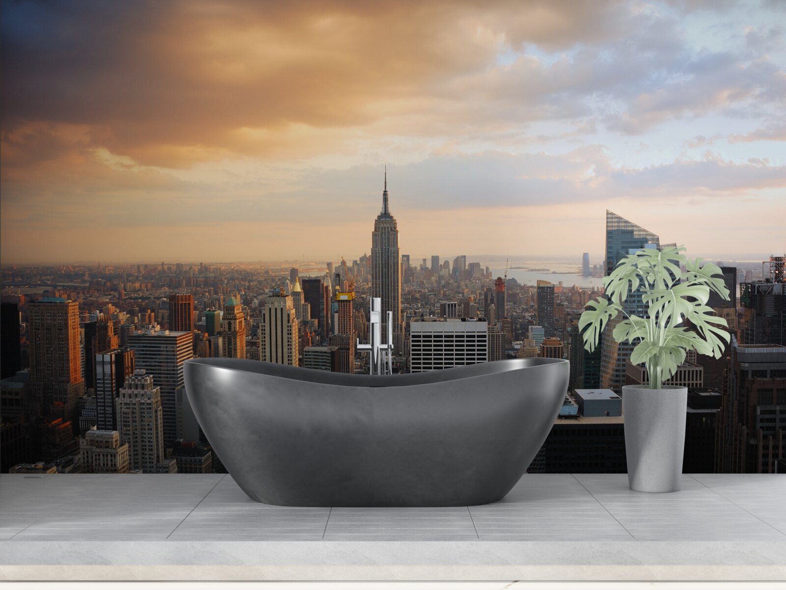 Fototapet vedere din ochi de pasăre a orașului new york