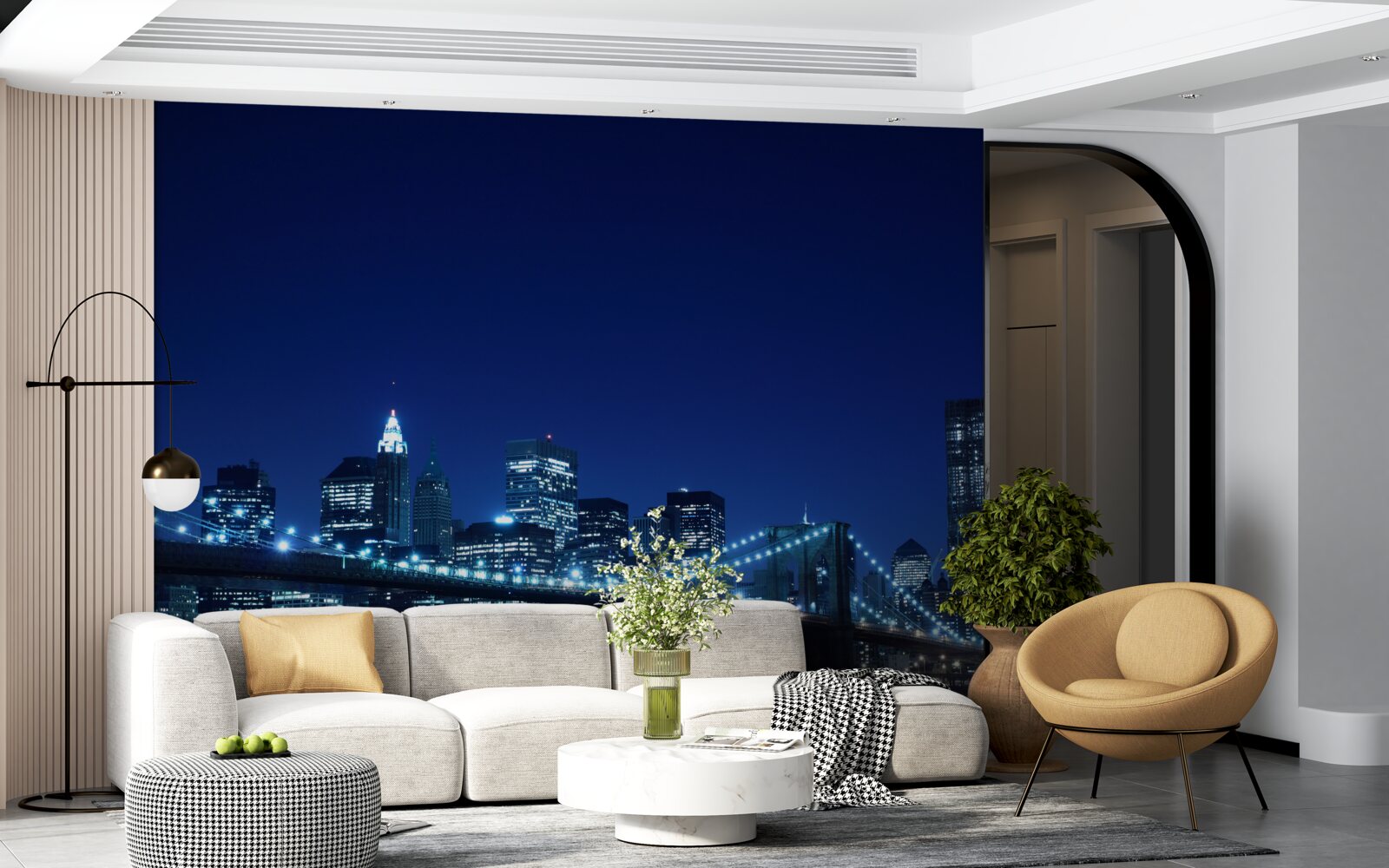 Fototapet podul brooklyn noaptea