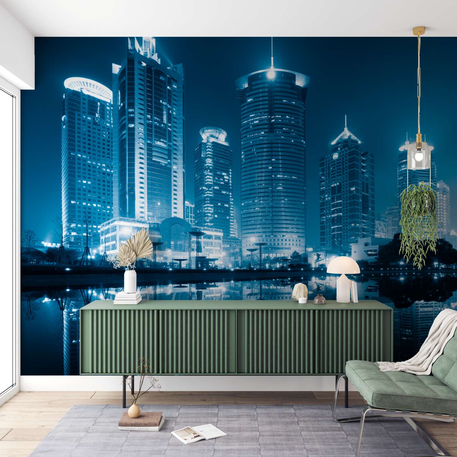 Fototapet strada shanghai noaptea