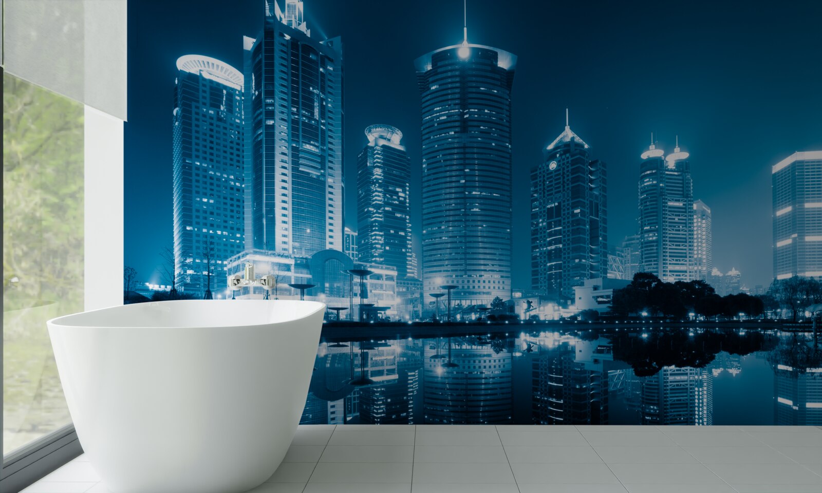 Fototapet strada shanghai noaptea