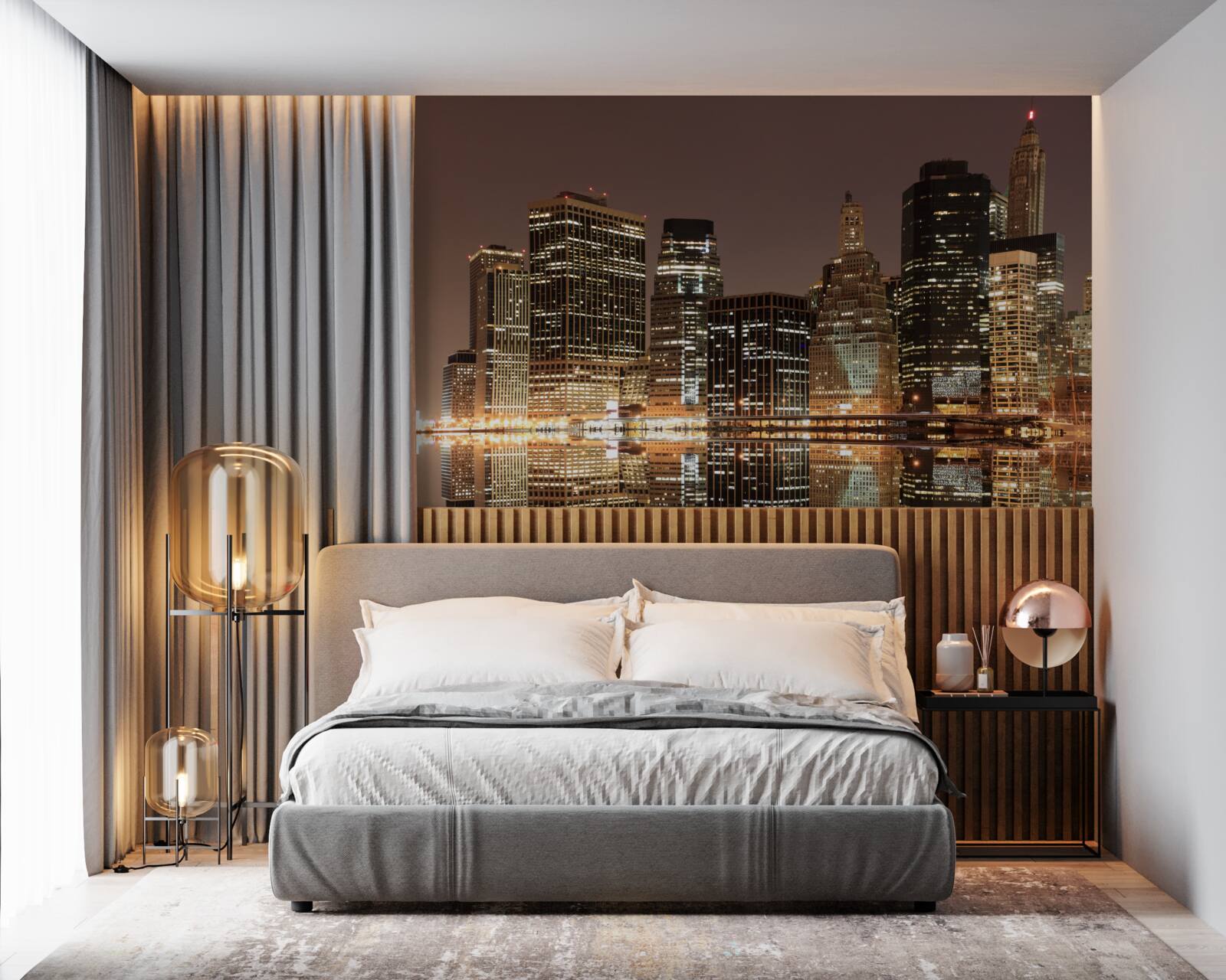 Fototapet luminile din new york noaptea pe străzi