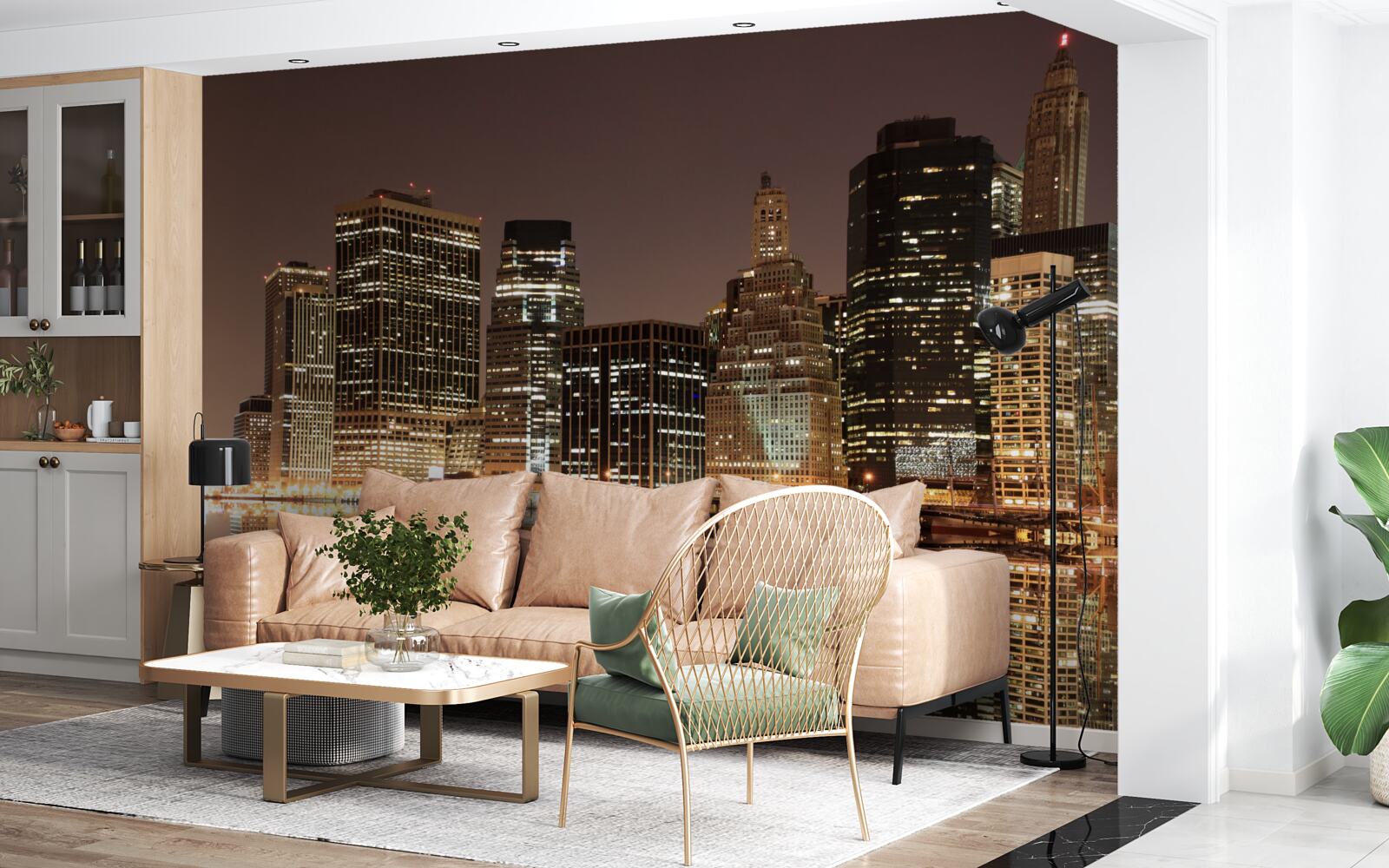 Fototapet luminile din new york noaptea pe străzi