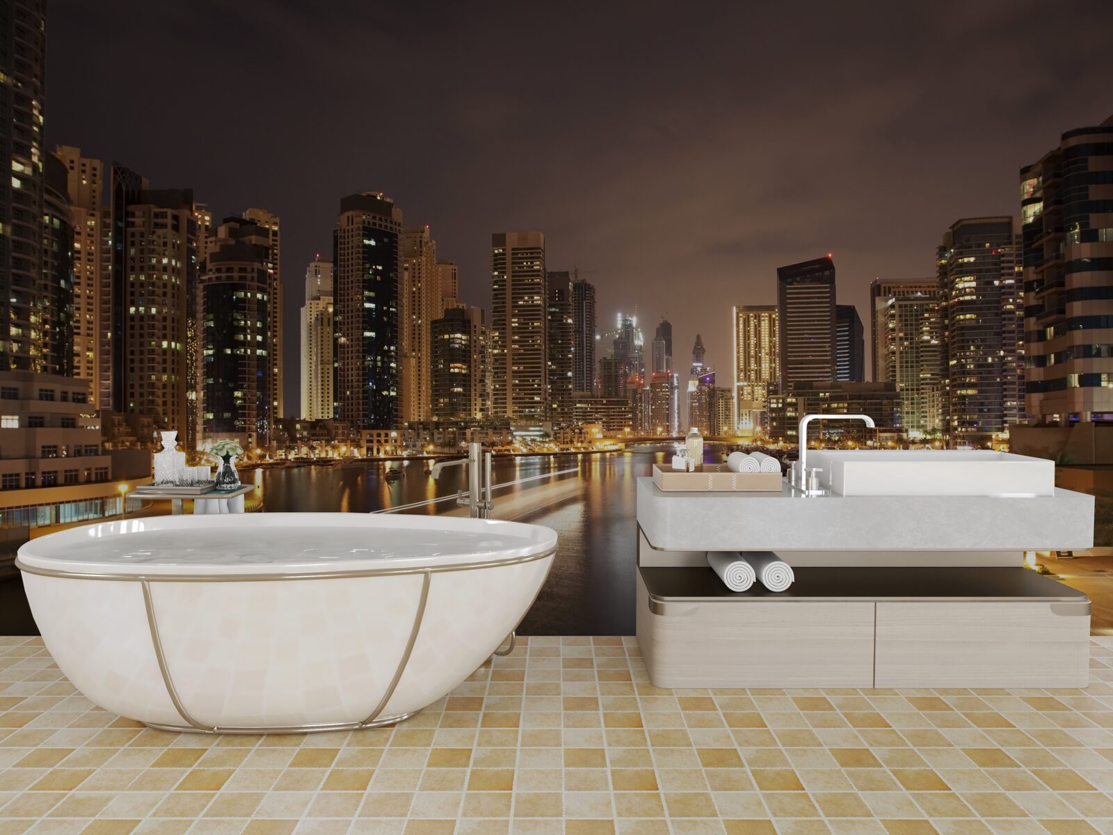 Fototapet peisaj urban nocturn uluitor